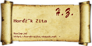 Horák Zita névjegykártya